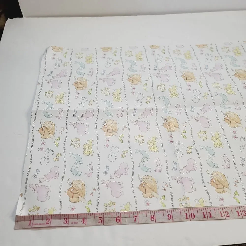 Vintage 90s Gibson Noah's Arc Animals Baby Shower Religious Gift Wrap